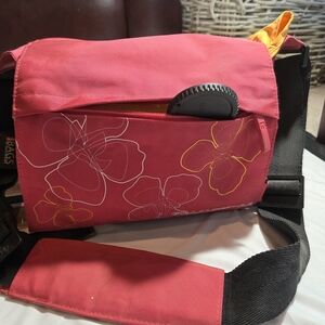 Camera Shoulder Bag Bright Pink And Orange